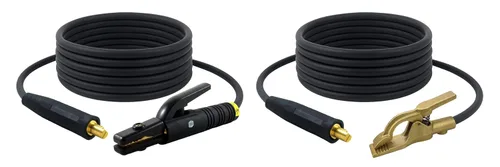 Vista 8 de SÜA - Conjunto de cables de soldadura de 300 amperios - Conector de terminal - Cable de cobre 100% AWG # 1 (15 pies cada plomo)