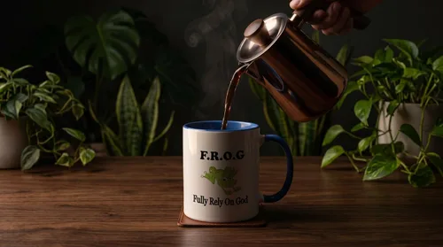 Vista 4 de 3dRose EvaDane - Funny Quotes - Taza azul de dos tonos de 11 onzas con diseño de rana