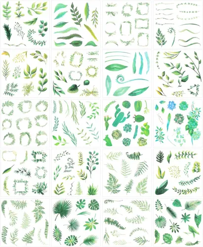 Vista 10 de allydrew Washi - Juego de calcomanías para álbumes de recortes, diseño floral azul (20 hojas)