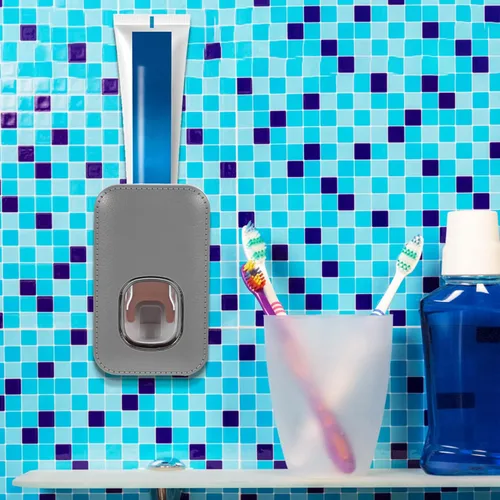 Vista 7 de Zerodeko Instalación fácil de usar del plástico del exprimidor de pasta de dientes del soporte de la pared del cuarto