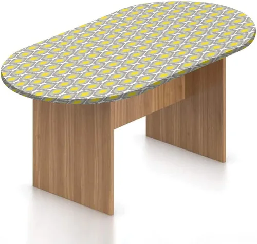 Vista 17 de Mantel ovalado ajustable para patio, decoración de helado, de poliéster elástico, fondo de gofre con estampado de dulce verano, se adapta a mesas