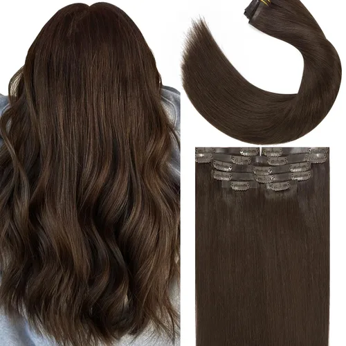 Vista 18 de Lacer Extensiones de cabello humano Remy sin costuras, color negro #1, ultra fino, doble trama de poliuretano, invisible, 7 unidades, 4.33 oz