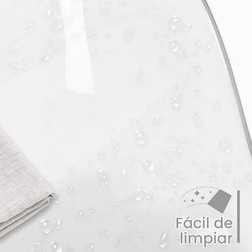 Vista 6 de Silla de escritorio transparente de acrílico con ruedas y altura