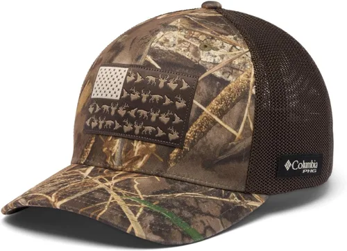 Vista 11 de Columbia Gorra unisex de malla de camuflaje PHG Signo Mossy Oak Bottomland/Negro/Phg
