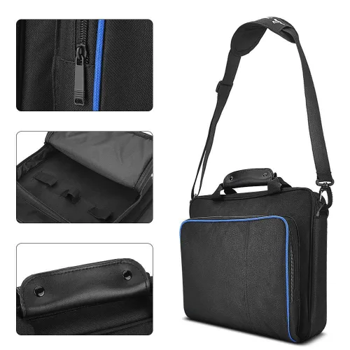 Vista 4 de Yosoo Health Gear Carrying Case, Black Protective Shoulder Bag Ps4 Pro Carrying Case Bag Travel Storage Handbag for Slim Game System Console and
