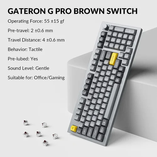 Vista 6 de Keychron Q5 - Perilla de teclado mecánico personalizado con cable, diseño del 96% QMKVIA, macro programable con interruptor Gateron G Pro Brown