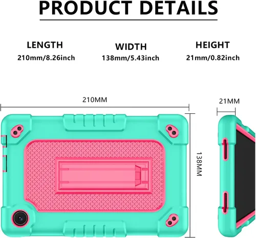 Vista 3 de Para TCL TAB 8 Plus TAB 8 LE Tablet Funda A Prueba De Golpes Correa De Hombro Resistente Funda Protectora Para TCL TAB 8 Plus 9138S/TAB 8 LE verde