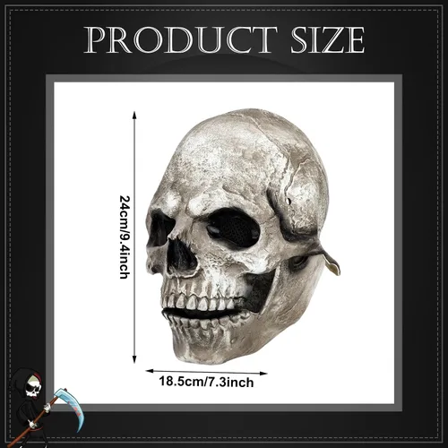Vista 4 de WinnerWhy - Máscara de calavera de cabeza completa para adultos
