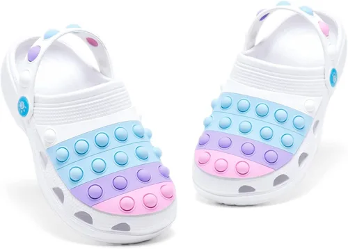 Vista 6 de Engtoy Zuecos para niños y niñas, zapatos de jardín sin cordones, sandalias divertidas y ligeras para la playa