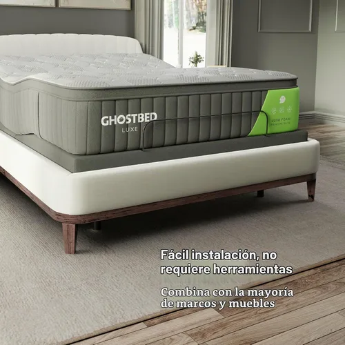 Vista 9 de Cama ajustable GhostBed con colchón híbrido de 12 pulgadas en una caja, tamaño Queen