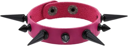 Vista 6 de Punk Rock Black Spike Pulseras Rivet Pulsera de cuero PU para mujeres y hombres