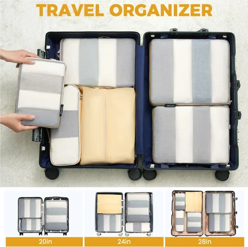 Vista 13 de BAGAIL 4 Set/6 Set Ultraligero Compresión Embalaje Cubos Organizador de Embalaje para Accesorios de Viaje Equipaje Maleta Mochila