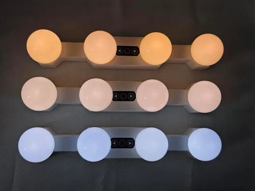 Vista 7 de Espejo de tocador profesional recargable portátil con 4 bombillas LED, luz de día simulada para baño, maquillaje, tocador, tocador, luces de tocador