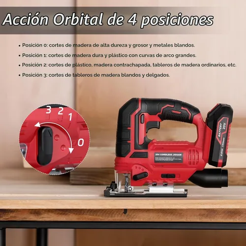 Vista 3 de Sierra de calar - Sierra inalámbrica de 20V con batería y cargador 2700 SPM Sierra recargable con 10 piezas de cuchillas de corte Ángulo de bisel