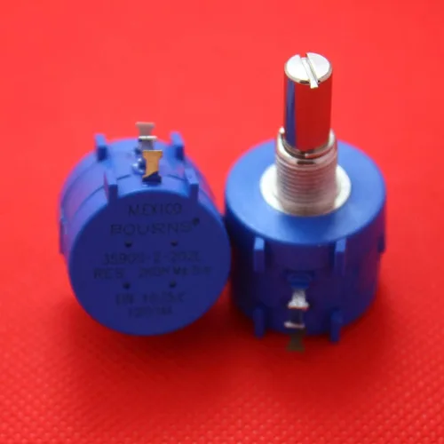 Vista 2 de Resistencia de 1K Ohm Potenciómetro de 10 giros Potenciómetro de precisión ajustable de 2 W bobinado de alambre multigiro con dial de conteo de 10