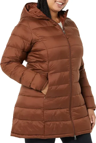 Vista 40 de Amazon Essentials - Abrigo acolchado, ligero y resistente al agua con capucha para mujer, disponible en talla extragrande