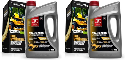 Vista 13 de TRIAX Trans Zero 20W-50 Aceite de transmisión hidrostático totalmente sintético para cortacésped de giro cero (1 galón)