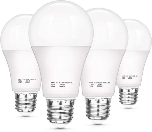 Vista 10 de SHINE HAI Bombillas con sensor de luz del atardecer al amanecer, bombillas LED A19 de 12 W de encendido y apagado automático, 1200 lúmenes, base