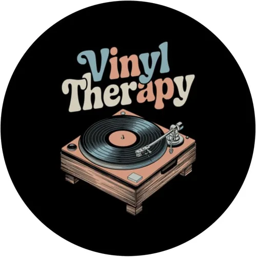 Vista 3 de Vinyl Record Collector Retro Music Turntable Lover PopSockets Adhesive PopGrip