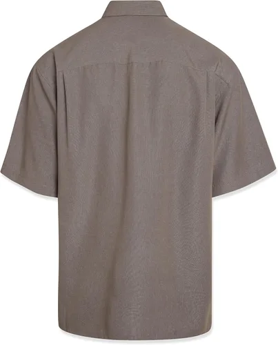 Vista 2 de Bamboo Cay Camisa de campamento bordada hawaiana tropical con flores crecientes para hombre