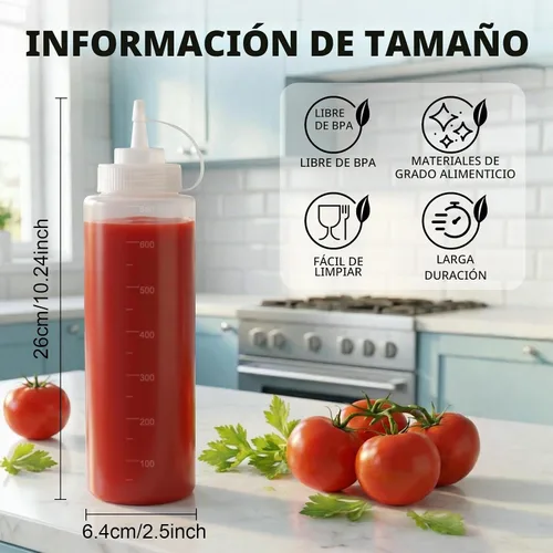 Vista 2 de OAMCEG - Botellas exprimibles de condimentos de 20 onzas, paquete de 3