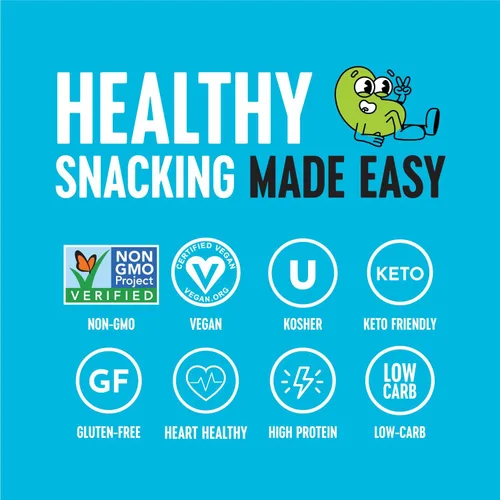 Vista 4 de The Only Bean - Edamame tostado crujiente, bocadillo keto saludable (surtido), bajo en calorías y carbohidratos, vegano, sin gluten, 0.43 onzas