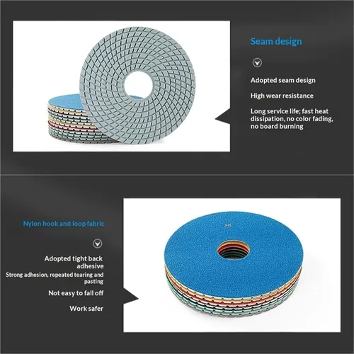 Vista 3 de Car Buffer Polisher, 5 Pcs 4-inch Stone Polishing Discs for Marble, Granite, and Quartz Renovation Angle Grinders,for Waxing(50#)