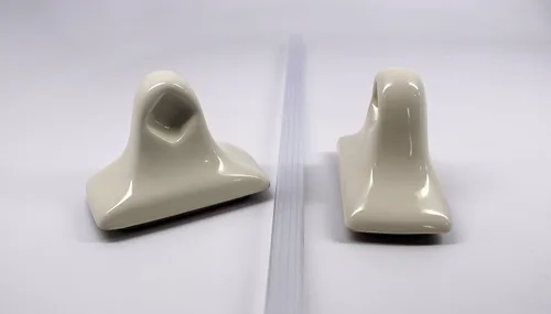 Vista 5 de Tenedos Kit de toallero de cerámica Bone Almond, accesorio de baño esmaltado, instalación con azulejos (no para superficie plana), duradero