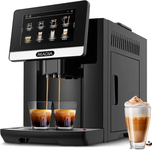 Vista 11 de Zulay Kitchen Magia Clasica - Máquina automática de café expreso con molinillo integrado, cafetera de panel táctil, espumador de leche con varita