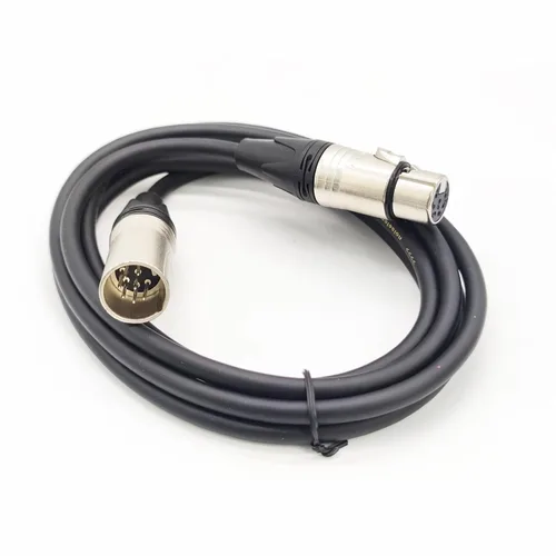Vista 6 de Cable conector XLR de 7 pines de 1.64 pies, cable de micrófono XLR equilibrado macho a hembra para micrófono e interfaz de audio, cable de enchufe