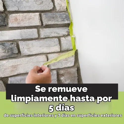 Vista 5 de Cinta adhesiva de 3M, 2060, para superficies de difícil adherencia, Verde, 2060-1.5A 1.41 in x 60 yd, Green Paint Tape, Protects Surfaces and