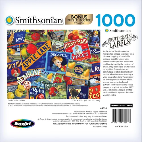 Vista 6 de RoseArt - Colección Smithsonian Archives - Etiquetas de cajas de frutas - Rompecabezas de 1000 piezas para adultos