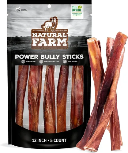 Vista 13 de Natural Farm Power Bully Sticks - Masticables para perros (4 pulgadas, 16 onzas), masticables 2 en 1: mejilla de res premium envuelta en pene