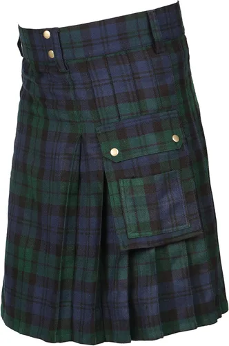 Vista 4 de Kilts de tartán escocés para hombre disfraz tradicional pesado de las tierras altas para hombres faldas irlandesas modernas vestido formal