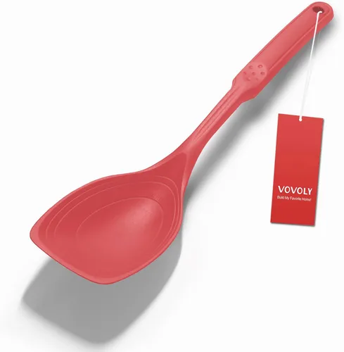 Vista 12 de Cuchara de cocina grande de silicona, juego de cuchara sólida antiadherente con tazón profundo y marca de medición para mezclar, servir, escurrir
