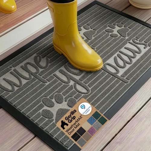 Vista 85 de Gorilla Grip - Tapete WeatherMax todo terreno 100% impermeable, caucho natural, resistente a manchas y decoloración, interior y exterior, fácil