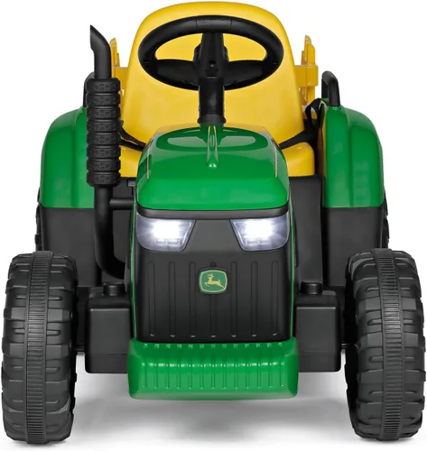 Vista 2 de Peg Perego John Deere Farm Power 12 Volt Tractor de juguete montable con remolque y control remoto