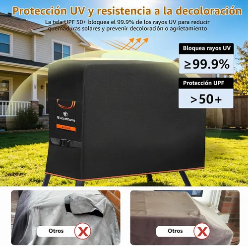 Vista 4 de [Tela resistente 1000D mejorada] Cubierta de plancha para Blackstone de 22 pulgadas con capucha y soporte, cubierta de plancha impermeable