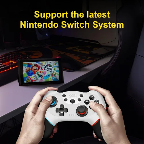 Vista 4 de Controlador de interruptor para Nintendo, controlador inalámbrico Pro para Nintendo SwitchSwitch Lite, mando a distancia para Gamepad Joystick
