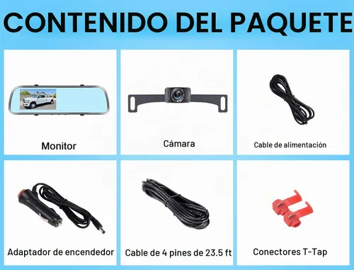 Vista 7 de Espejo de cámara de respaldo HD 1080P – Plug and Play, fácil de instalar, visión nocturna a color, espejo retrovisor con cámara de matrícula