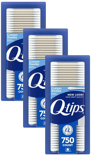 Vista 10 de Q-tips Hisopos de algodón para higiene y cuidado de la belleza, hisopo de algodón original hecho con 100% algodón, 750