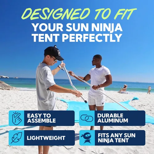 Vista 2 de SUN NINJA Postes de repuesto para tienda de playa, 2 postes incluidos