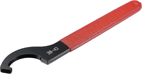 Vista 10 de uxcell Llave inglesa de gancho C portabrocas para tuerca redonda de 0.866-1.024 in, con mango antideslizante rojo