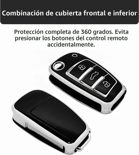Vista 4 de OFFCURVE para Audi Funda de Llave, Carcasa de Llave de TPU Suave Premium de 360 Grados de Protección Completa Compatible con Audi A1 A3 Q3 Q7 R8 A6L