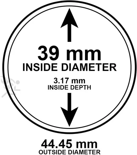 Vista 3 de 25 cápsulas Air-Tite H39 (1.535 in) de ajuste directo para monedas de 1 oz de plata y cobre