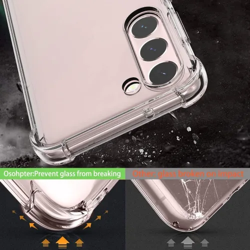 Vista 4 de Samsung Galaxy S23 - Funda protectora de goma TPU flexible de absorción de golpes para Galaxy S23, funda transparente de 6.1 pulgadas