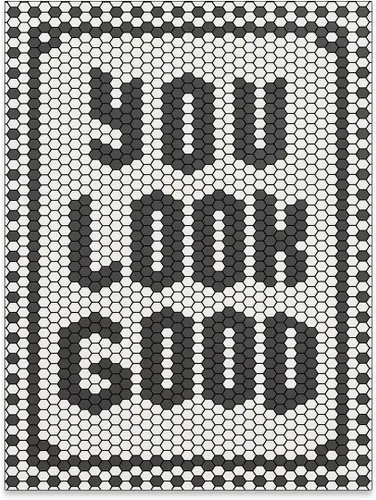Vista 19 de Arte de pared con citas en blanco y negro minimalista moderno póster "You Look Good" de 08x10 pulgadas con marco negro impresiones en lienzo