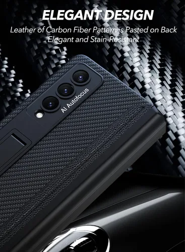 Vista 8 de ELEPIK Armor PRO Series - Funda para Galaxy Z Fold 4 con protector de pantalla de vidrio templado integrado, soporte cerrado para S Pen