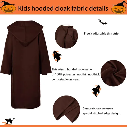 Vista 3 de Túnica con capucha para hombre, capa de caballero, disfraz de Halloween, túnica con capucha, capa de cosplay