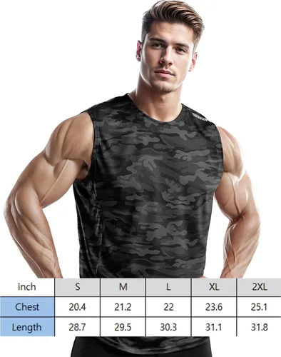 Vista 7 de DRSKIN Paquete de 4, 3 y 1 camisetas sin mangas para hombre, para entrenamiento, atlético, malla muscular, ajuste seco, gimnasio, entrenamiento
